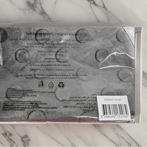 Kate Spade Gray Polka Dot Toiletry Cosmetic Pouch NWT - Picture 5 of 5
